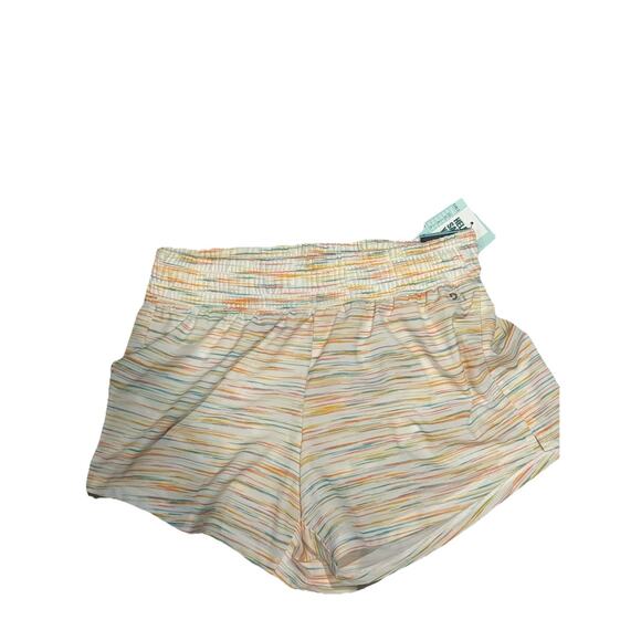 DSG Girls’ Stride Shorts M White Multi Spacedye Mid-Rise Built-In Brief Drawcord - Picture 1 of 8